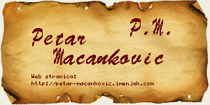 Petar Macanković vizit kartica